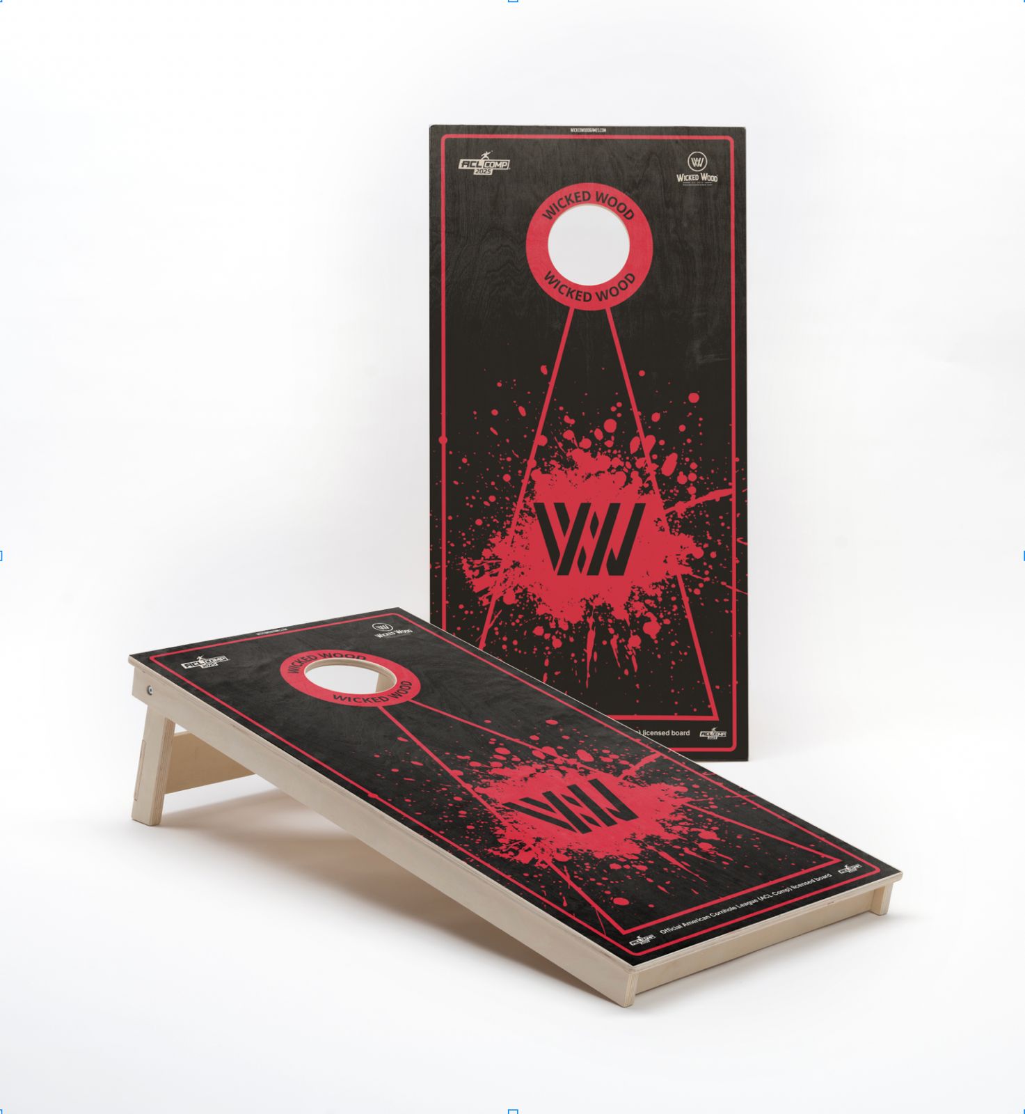 Wicked Wood - For the W - ACL Comp Boards Cornhole sets Wicked Wood Games Red